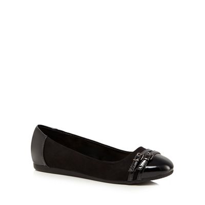 The Collection Black patent toe ballet flats